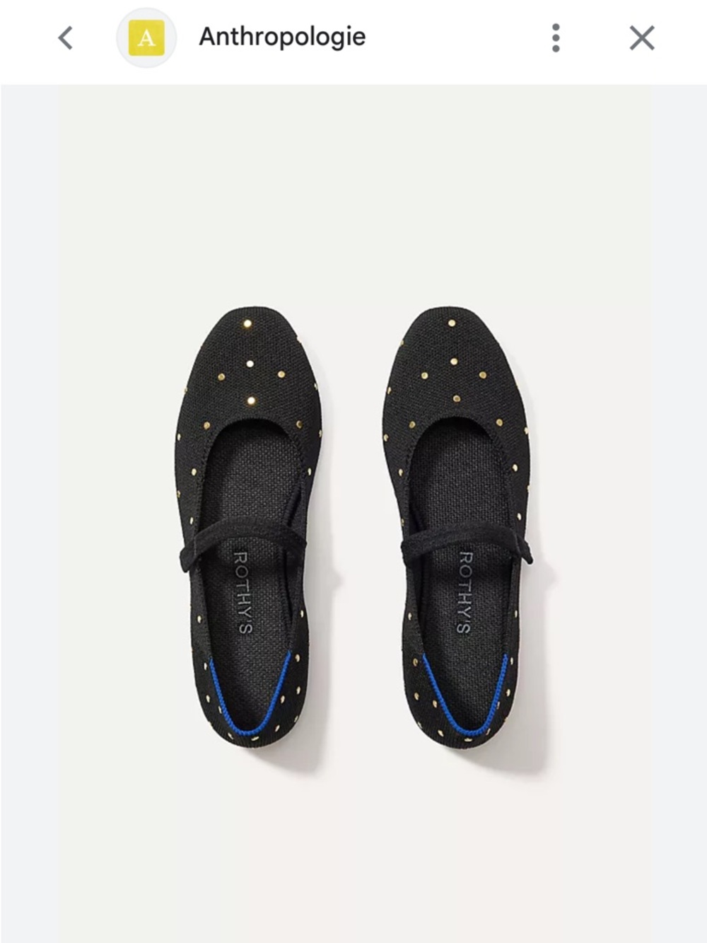 Rothy's THE SQUARE MARY JANE Studded Black